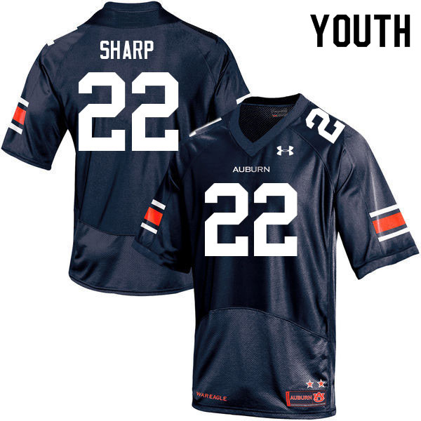 Youth Auburn Tigers #22 Jay Sharp Navy 2021 College Stitched Football Jersey